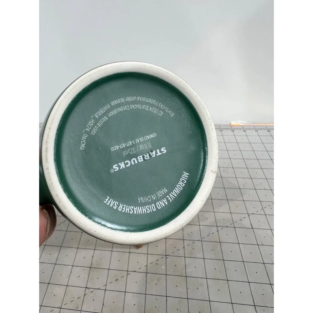 Starbucks 2024 Green Ceramic Coffee Mug 11 Oz ~~minty~~ Perfect Sipping - Picture 3 of 7